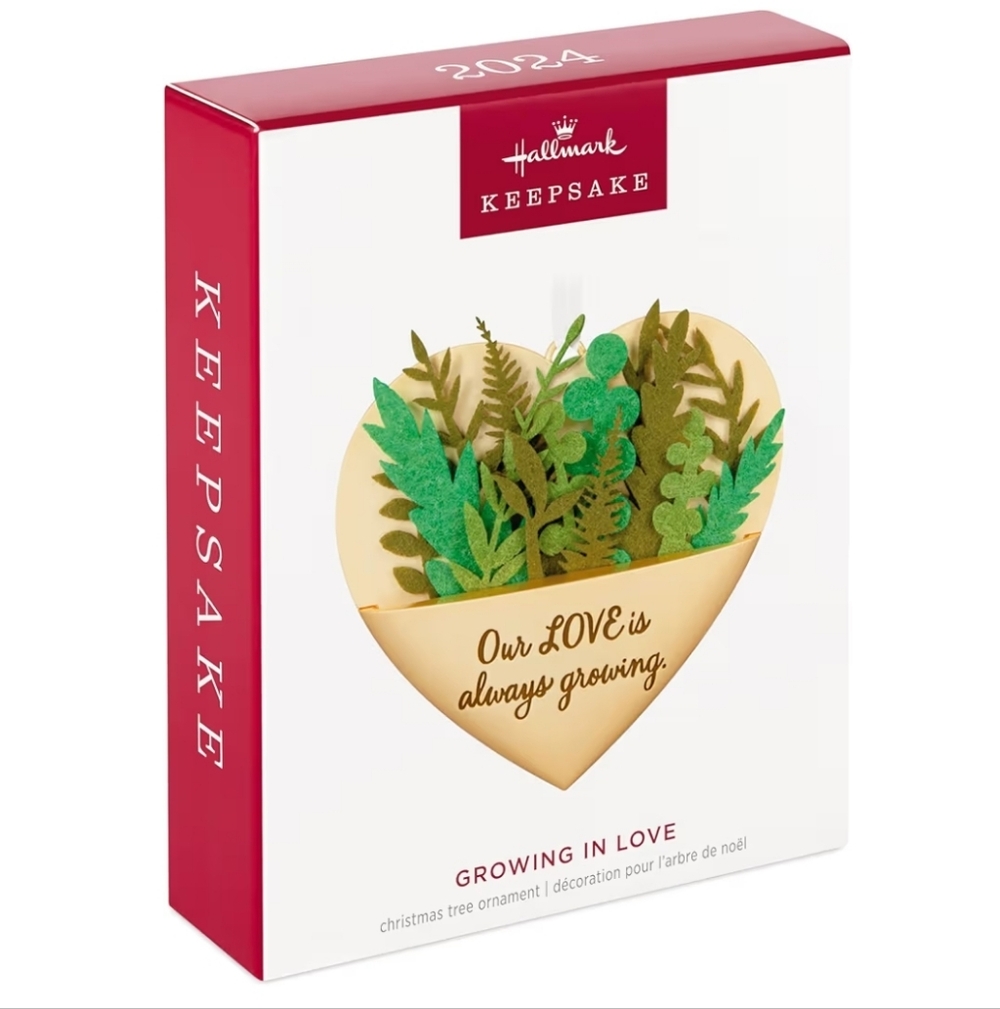 Hallmark Keepsake "Our Love Is Always Growing" 2024 Ornament, New In Box.Heart